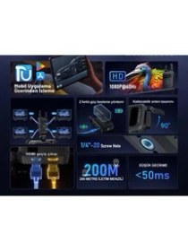 Resim Lemorele R5000 200 Metre Kablosuz HDMI Video Aktarım Kiti (1080P 60Hz, 5ghz, Dual Anten) 
