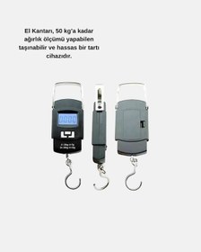 Resim Dijital El Kantarı 50 Kg Taşıma Kapasiteli, Taşınabilir Hassas Tartı Renkli 