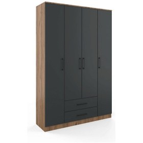 Resim Berlin Gardırop 003 - Atlas Çam - Antrasit 