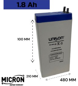 Resim Micron Unıson 4 Volt 1.8 Amper Kuru Akü 4v 1.8a 