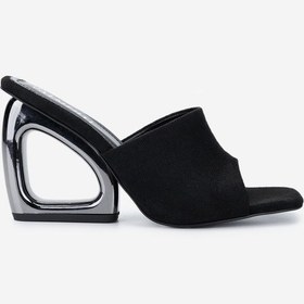 Resim Valmenti Kadın Vegan Siyah Süet Topuklu Terlik 891 454 Bn Trlk Y25 Sıyah Suet Siyah 