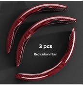 Resim Xuweiwei Kırmızı 3lü Kaymaz Karbon Fiber Direksiyon Kılıfı Universal Fit Kırmızı/3 Adet 