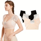 Resim Gözenekli ter emici yelek, koltuk altı ter emici ped, esnek yüksek göğüs ter emici iç çamaşırı, vücut hatlarını öne çıkaran, geliştirilmiş deodorantlı koltuk altı antiperspirant pedli elastik nefes alabilir yelek 