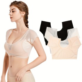 Resim Gözenekli ter emici yelek, koltuk altı ter emici ped, esnek yüksek göğüs ter emici iç çamaşırı, vücut hatlarını öne çıkaran, geliştirilmiş deodorantlı koltuk altı antiperspirant pedli elastik nefes alabilir yelek 
