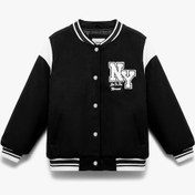 Resim Koton Uzun Kollu Aplike Detaylı Oversize Bomber Okul Ceketi Siyah 6wkg20002ak Siyah 