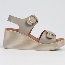 Resim Pierre Cardin ® | PC-7213- 3807 Vizon-Kadın Dolgu Topuk Ayakkabı 