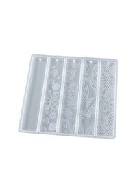 Resim Epoksi Silikon Çiçek Desenli Kitap Ayracı Kalıbı 5 Li 
