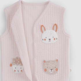 Resim Kapitone Aplikeli Pembe Bebek Yelek - Pembe / 3-4 Yaş 