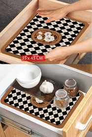 Resim 3D ELSE HALI Else Kaydırmaz Raf Dolap Çekmece Örtüsü Yıkanabilir Buzdolabı Içi Matı 