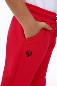 Resim Toontoy Kız Çocuk Nakış Baskılı Beli Paçası Ribanalı Cepli Basic Jogger Eşofman Altı 3 İplik Şardonl 