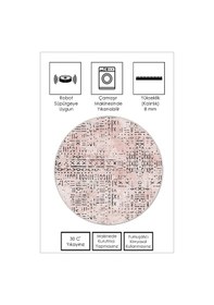 Resim West Home Dijital Baskı Yıkanabilir Kaymaz Taban Yuvarlak Mutfak Halısı Salon Halısı Wh 548 Rose Yuvarlak 