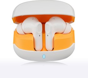 Resim OVLENG Bluetooth kulaklık | spor kulaklık Bluetooth 5.3 kablosuz 5 saat | Hi-Fi kablosuz kulaklık, ses yalıtımlı kulaklık ANC ENC gürültü azaltma, LED enerji göstergesi, beyaz sarı 