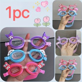 Resim 1 adet Sanrio Anti-Fog Yüzme Gözlüğü, Ayarlanabilir Kayışlı, Renkli Karışık Renkler, Plaj Havuz Yüzme Gezileri için Uygun, Su Sporları Ekipmanı 