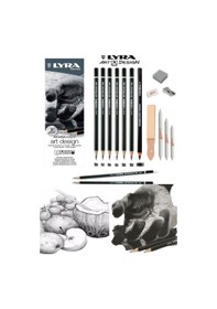 Resim Lyra Art Design Dereceli Karakalem Eskiz Profesyonel Çizim Seti 