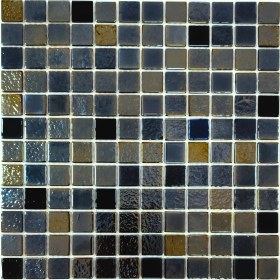 Resim MozaiKristaL Mutfak Tezgah Arası, Havuz, Sauna, Spa, ve Yaşam Alanlarının Tüm Yüzeyleri Için Lüsterli Siyah Kristal Cam Mozaik. Cam Ebatı: 23X23 Mm. File Ölçüsü: 30X30CM. (1 Kutu=11 File=1m2 Fiyatıdır ) 