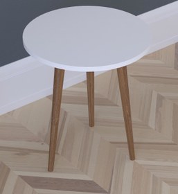 Resim Remaks Barcelona Fiskos Çay Sehpası Yan Sehpa Servis Sehpası Saksılık - Beyaz 