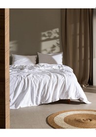 Resim Madame Coco Lumiere King Size %100 Pamuk Armürlü Nevresim Takımı - Bej 8684427124857 Beyaz 