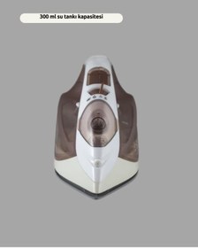Resim Boskord Seramik Tabanlı Buharlı Ütü 2200W Dikey Ütüleme 300ml Kahverengi 