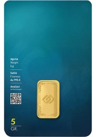 Resim AgaKulche 24 Ayar 5 gr 995 Özbağ Külçe Altın 