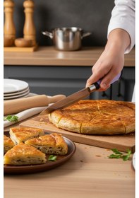 Resim Chefline 5 Parça Lila Mutfak Bıçak Seti + Meyve Bıçağı Hediyeli Paslanmaz Çelik Lila 