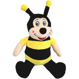 Resim Peluş Oyuncak Arı 35cm Uyku Arkadaşı Oturan Sevimli Sarı Siyah Pelüş Arı Hediyelik Peluş Oyuncak Arı Siyah 