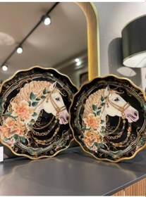 Resim Royking Horse 2 Li Yuvarlak Tepsi 39x4-34x4 Cm Fx 013 