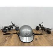 Resim Güneş Motosiklet Açık Jokey Kask, Camlı - Parlak Gri 