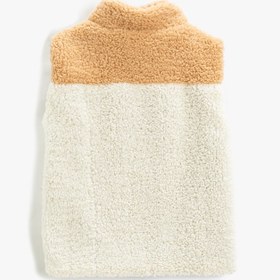 Resim Erkek Çocuk Peluş Yelek Fermuarlı Dik Yaka Cepli Kolsuz 