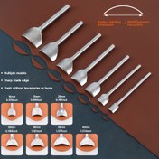 Resim Kemerler, Cüzdanlar ve Çantalar için 7 Parça Suni Deri El Sanatları Kavisli Kesici Set - Dörtte Üç Yuvarlak Kenar Aleti Hassas Ölçüm 10'dan 40mm'ye DIY Profesyonel Kullanım - Babalar Günü Özel 