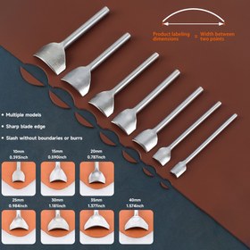 Resim Kemerler, Cüzdanlar ve Çantalar için 7 Parça Suni Deri El Sanatları Kavisli Kesici Set - Dörtte Üç Yuvarlak Kenar Aleti Hassas Ölçüm 10'dan 40mm'ye DIY Profesyonel Kullanım - Babalar Günü Özel 