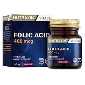 Resim Nutraxin folic acid 400 mcg 100 tablet 