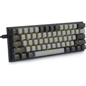 Resim E-Yooso Z-11 Mini 60% Mekanik Gaming Mini Red Switch Klavye (Siyah, Gri, Turuncu Tuşlar) 