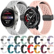 Resim Sones Huawei Gt2 İçin 46mm 22mm Katlanır Manyetik Toka Silikon Watch Band 