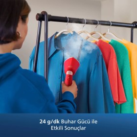 Resim Philips 5000 Serisi El Tipi Buharlı Düzleştirici, 24 g/dk'ya kadar Kesintisiz Buhar, Taşınabilir Dikey Ütü, STH5020/40 