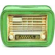 Resim Turtcest Dekoratif Metal Radyo Kumbara Vintage Hediyelik 