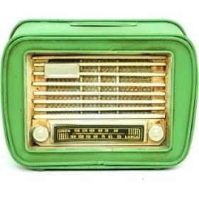 Resim Turtcest Dekoratif Metal Radyo Kumbara Vintage Hediyelik 