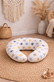 Resim BebeK on For Babynest Sarı Yıldızlı set | Emzirme Yastığı ile 