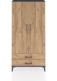 Resim Arges Dolap Tek Raflı 2 Çekmeceli Tek Askılı 88x30x182 Antras... Antrasit 