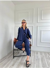 Resim Keymoda Kadın Gömlek Pantolon Takım Lacivert Lacivert 