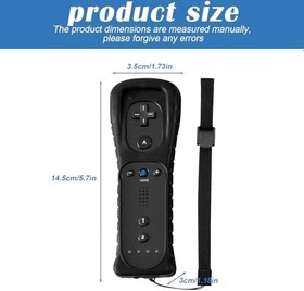 Resim Nizirioo Wii uzaktan kumanda: Kablosuz uzaktan kumanda, siyah, oyun pedi, Wii/WiiU konsolu için silikon kılıf ile uyumlu 