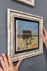 Resim Oscar Stone Decor Çerçeveli Tablo Taş Duvar Dekoru 30 X 30 Cm Eski Kabe Çizimi Cdd3030-512 