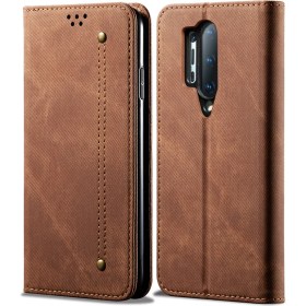 Resim Eabhulie Oneplus 8 Pro Için Retro Deri Flip Cüzdan Standlı Kılıf (Yurt Dışından) 