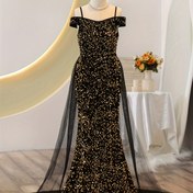 Resim Kızlar için muhteşem payetli balık etek elbise, omuzdan askılı, yere kadar uzanan vücuda oturan elbise, performans, mezuniyet balosu, düğün, akşam, doğum günü partisi ve özel günler için elbise 