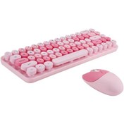 Resim Mofii 2.4g Kablosuz Klavye Mouse Kombosu 68 Tuşlu Kablosuz Klavye Ergonomik Mouse 3-vites Ayarlanabilir Dpı Pembe 