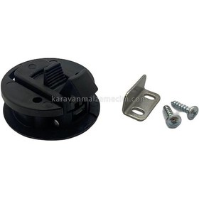 Resim Karavan Banyo Kapı Kilidi Plastik - Çift Yönlü - Siyah 