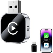 Resim Yaozixa 2025 Yeni Sürüm Mini Kablosuz Carplay Android Auto Adaptörü - Usb/type-c, Otomatik Bağlanma, Metal-glass, Siyah Beyaz Etiketli Yabancı Sisteme Uyumlu 