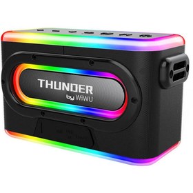 Resim WIWU P18 Thunder Bluetooth Speaker Hoparlör ve Karaoke Bluetooth Çift Mikrofon 12000 MAH IPX4 SiyahUyumlu 