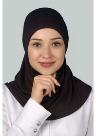 Resim Altobeh Hazır Türban Pratik Eşarp Tesettür Hijab - Namaz Örtüsü -Koyu Kahverengi 