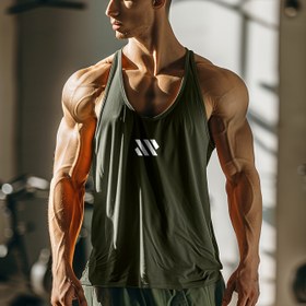 Resim Erkekler için Hızlı Kuruyan Nefes Alabilir Atlet - Nem Çeken, Kolsuz Spor & Fitness Gömleği Şık Baskı Tasarımlı 