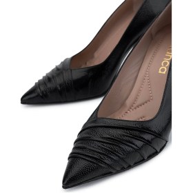 Resim Tamer Tanca Kadın Hakiki Deri Siyah Topuklu Ayakkabı 1129 401 Bn Ayk Sk25-26 Sıyah Bnck Siyah 